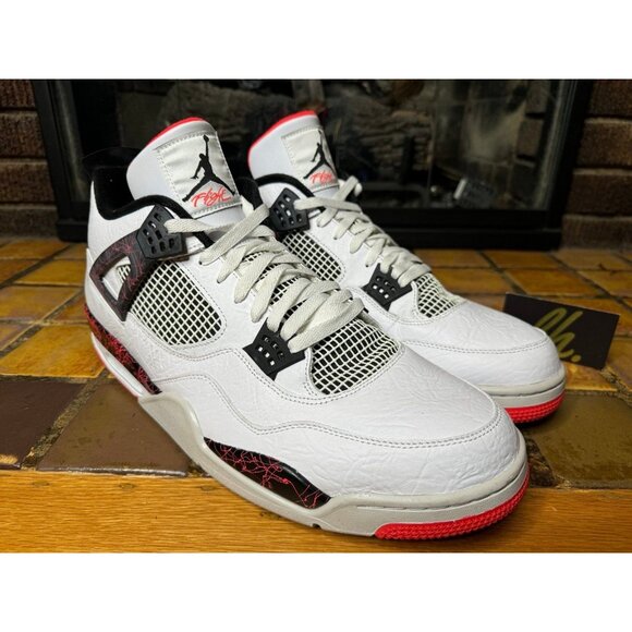 Mens 18 Air Jordan 4 Retro Pale Citron Flight Nostalgia Basketball Shoes - Picture 2 of 9